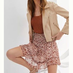 Blank NYC tan vegan leather moto jacket L